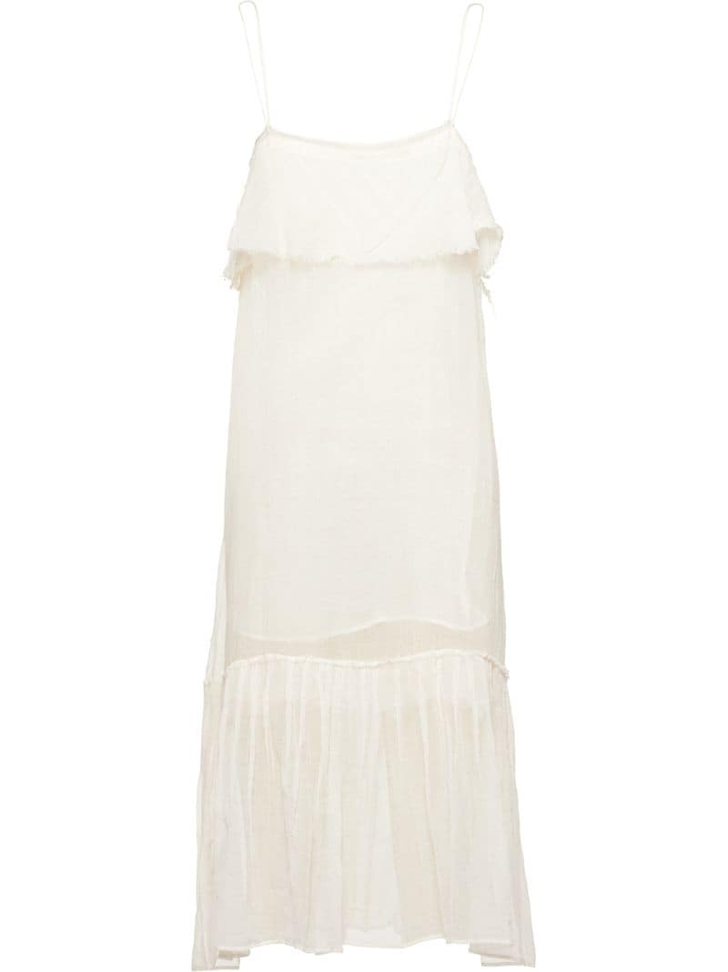 Shop Miu Miu Voile Gauze Dress In White