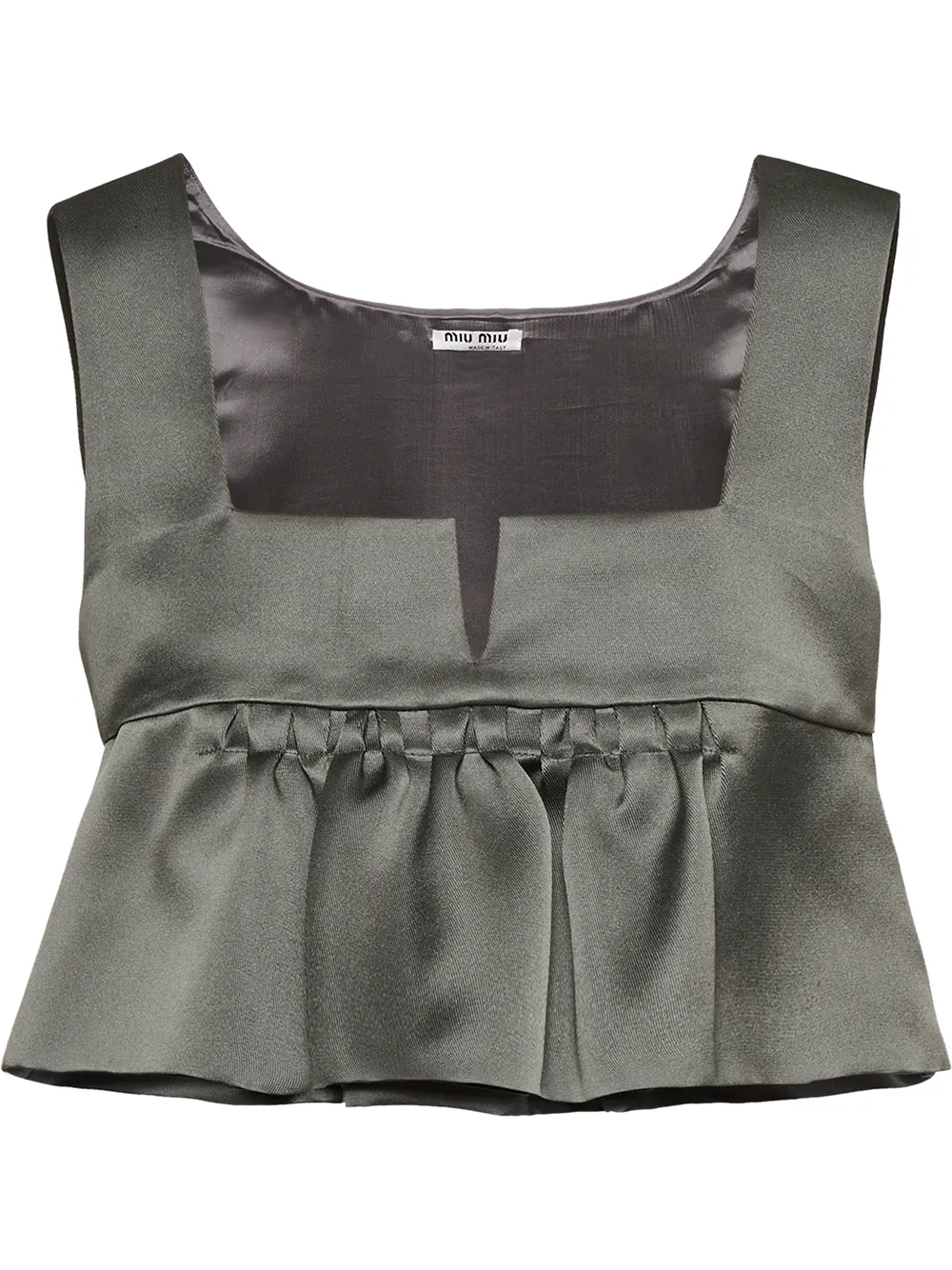 MIU MIU FRILL-TRIM CROPPED BLOUSE