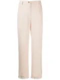 Nanushka Theo frayed straight-leg trousers - CREME