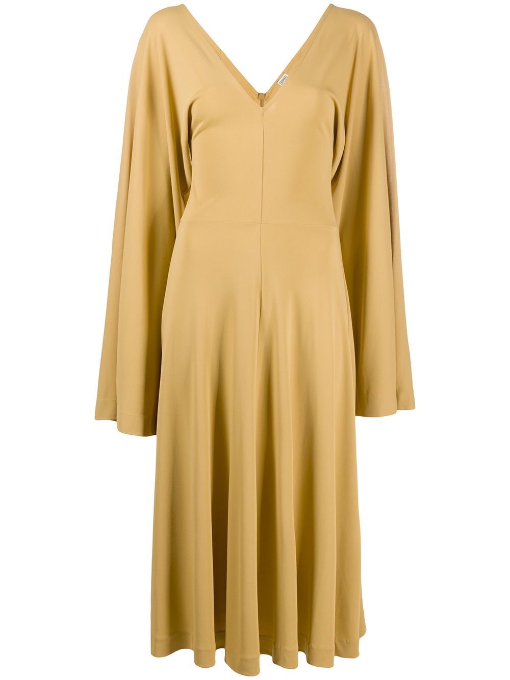 Shop Totême Long-sleeve Flared Dress In Neutrals