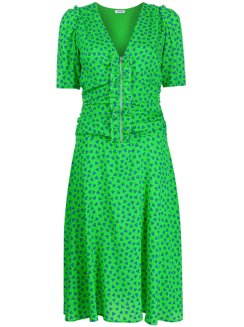 P.a.r.o.s.h Heart Print Dress In Green | ModeSens