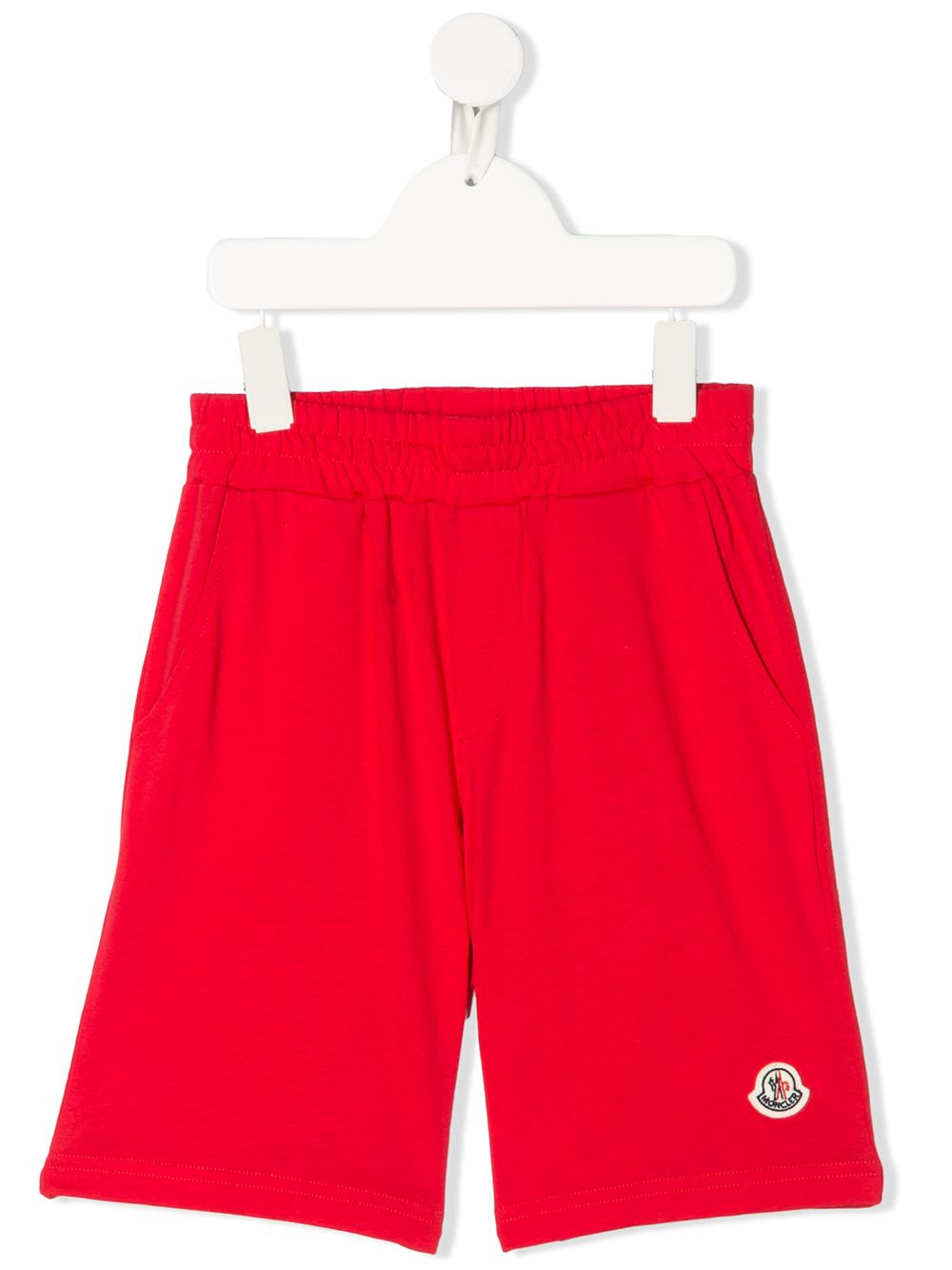 Moncler Kids' Logo Patch Track Shorts In Red