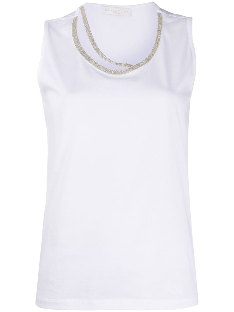 Fabiana Filippi Metallic Embellished Tank Top In White