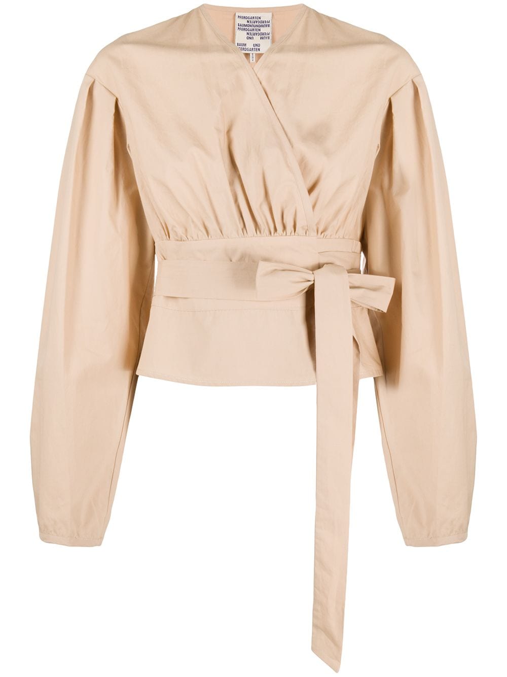 Baum Und Pferdgarten Poplin Wrap Top In Neutrals