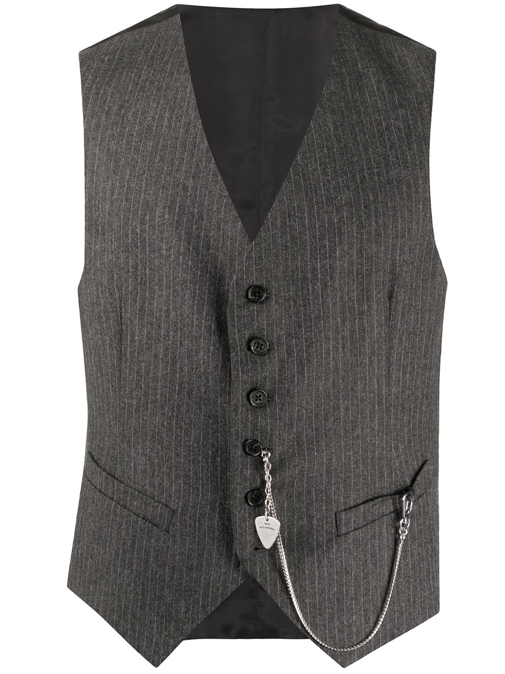 John Richmond Pinstripe Tailored Waistcoat In Grey