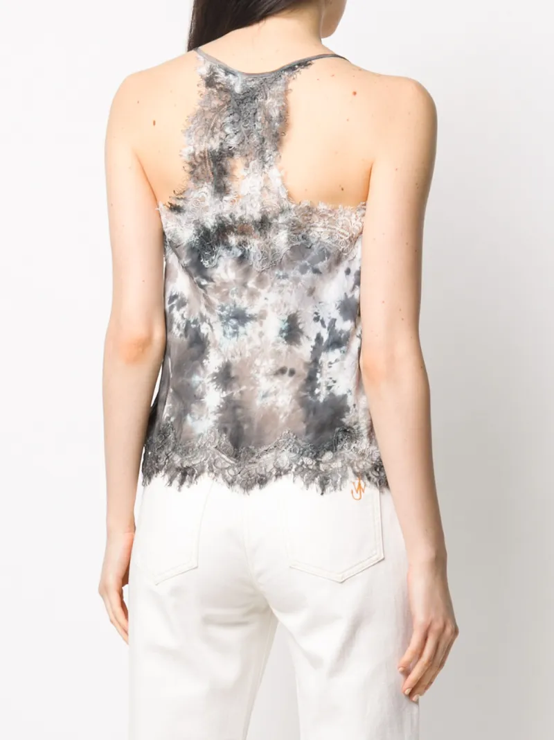 GOLD HAWK CAPE MIT ABSTRAKTEM PRINT