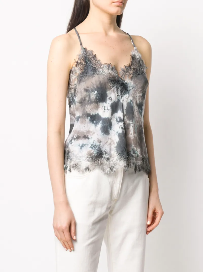 GOLD HAWK CAPE MIT ABSTRAKTEM PRINT