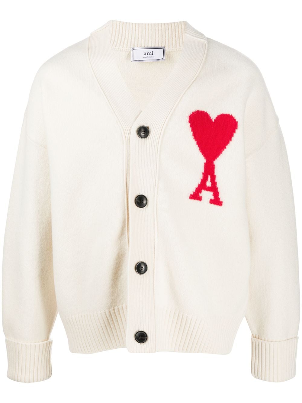 AMI Paris Ami De Coeur Intarsia Cardigan - Farfetch