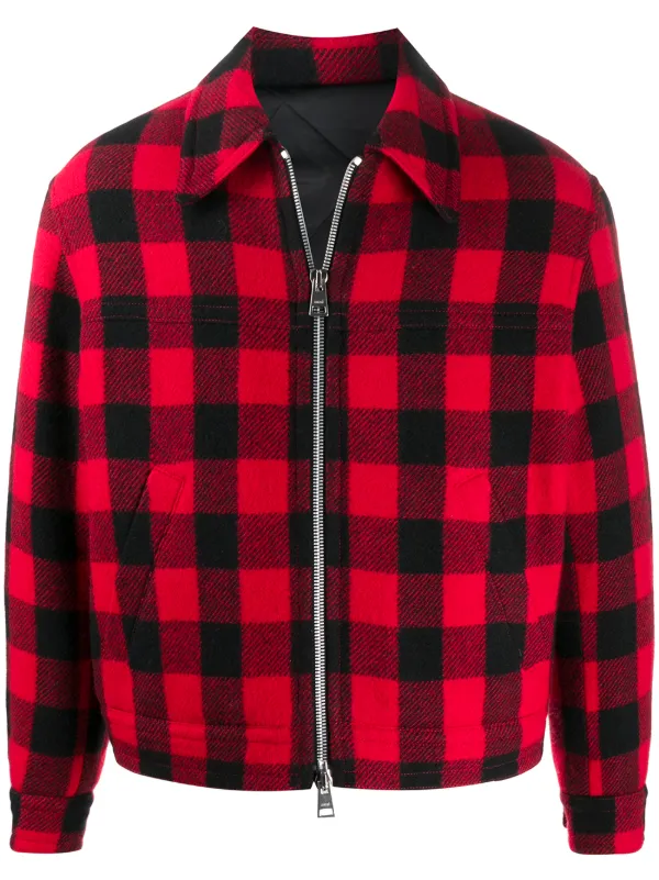 checked short jacket