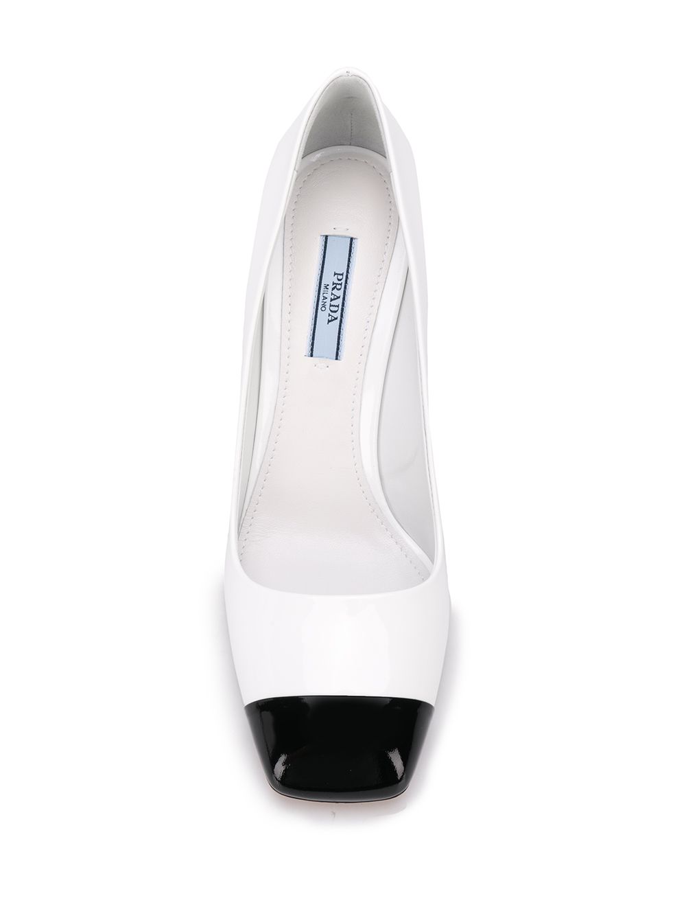 Prada 85mm two-tone pumps White