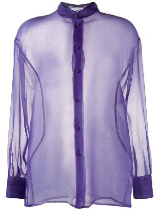 Purple sheer sales blouse