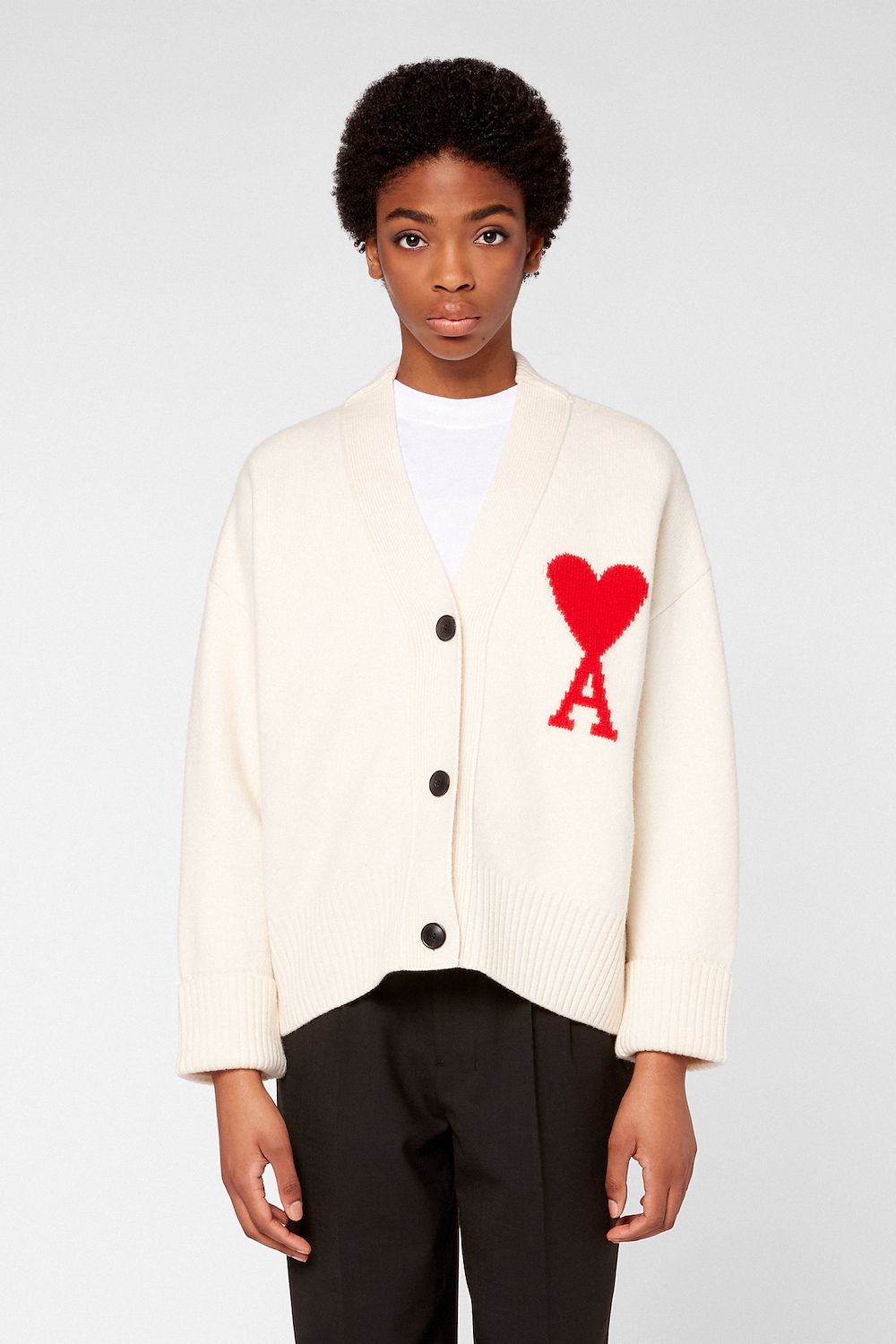 ami de coeur intarsia oversize cardigan