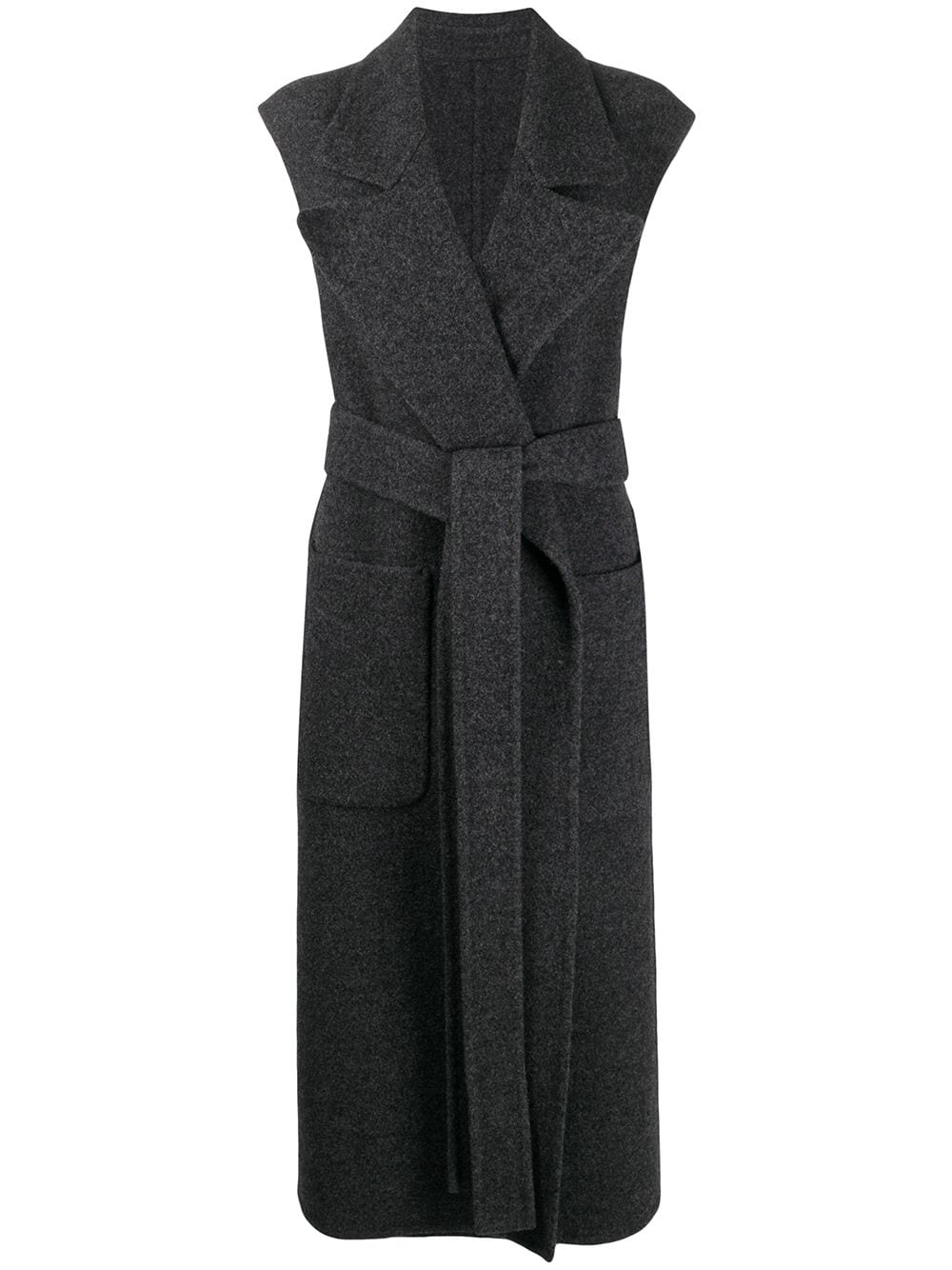 AMI Paris Sleeveless wrap-front Belted Coat - Farfetch
