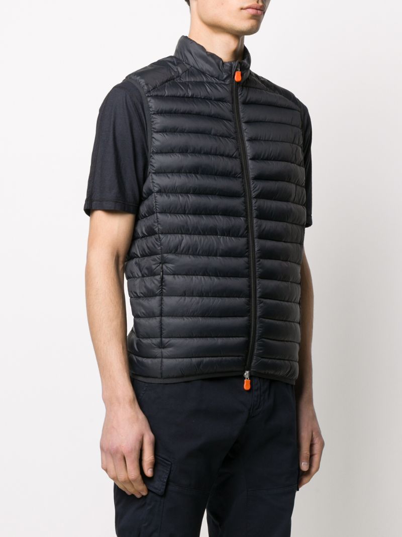 Shop Save The Duck Padded Zip-up Gilet In Black