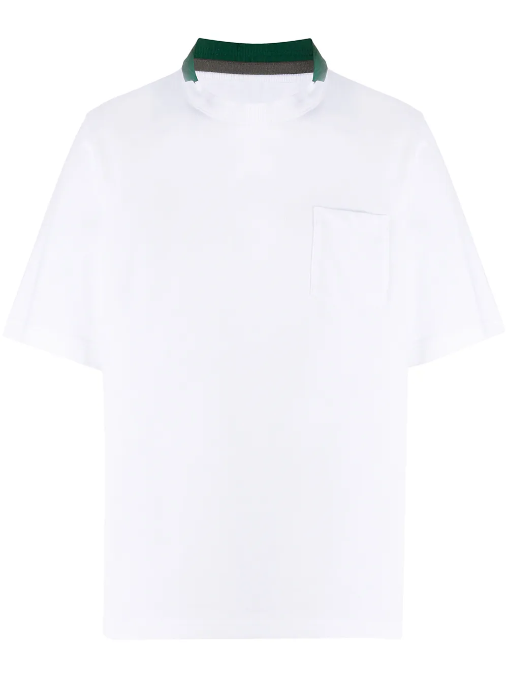 Sacai футболка Madras с высоким воротником Sacai футболка Madras с высоким воротником