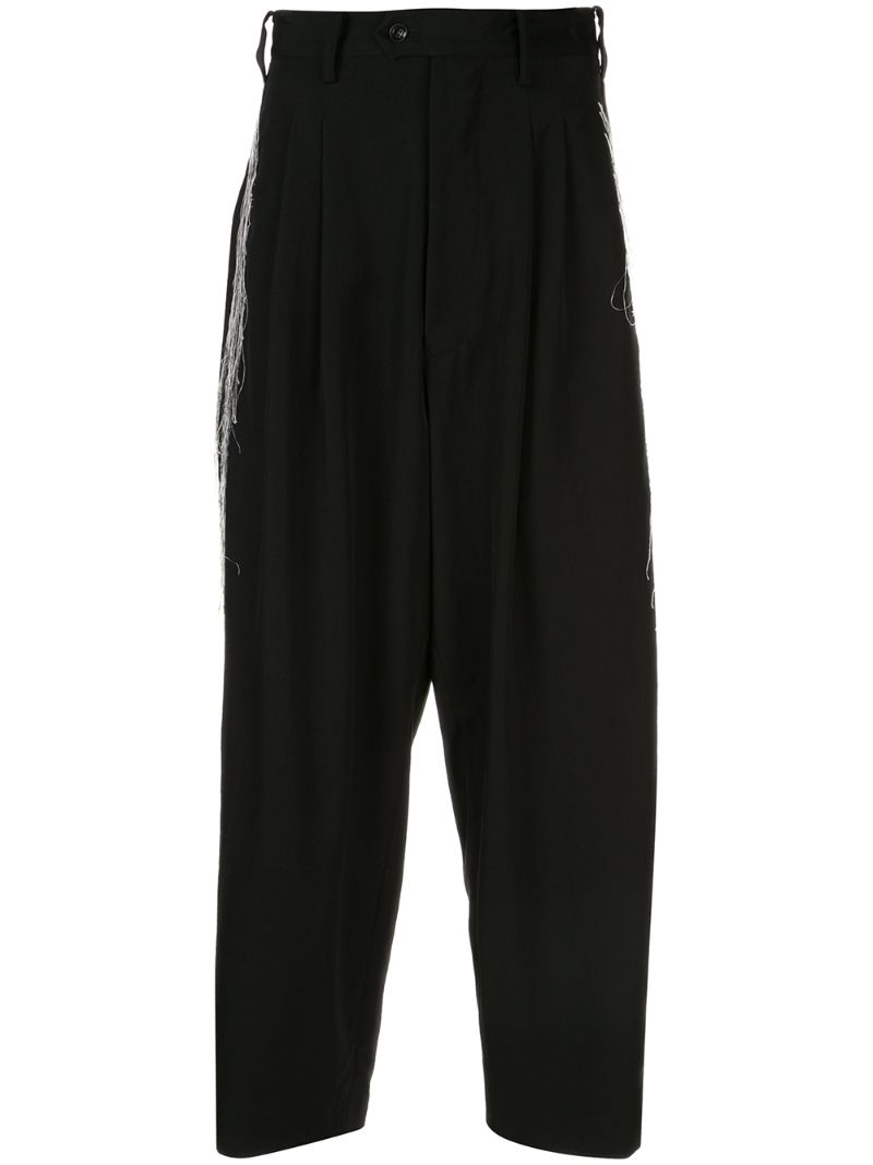 Y's Embroidered Zoot Trousers In Black