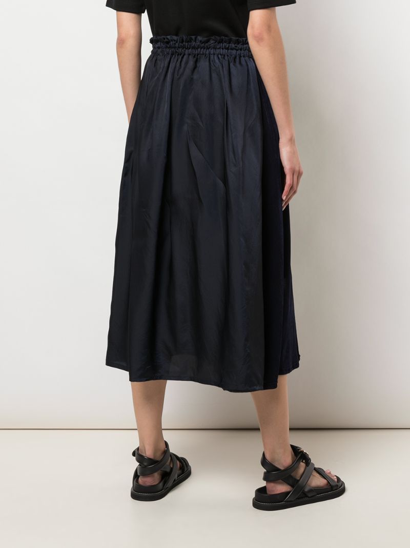 Shop Y's Velvet-panel Wrap-waist Skirt In Black