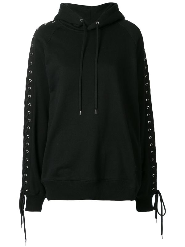 lace up drawstring hoodie