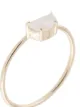 Natalie Marie 9kt yellow gold moonstone Tiny Half Moon ring