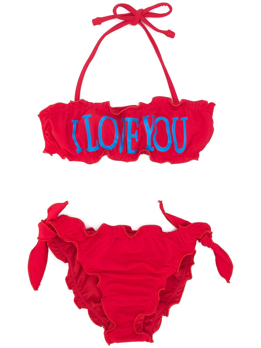 фото Alberta ferretti kids 'i love you' print bikini