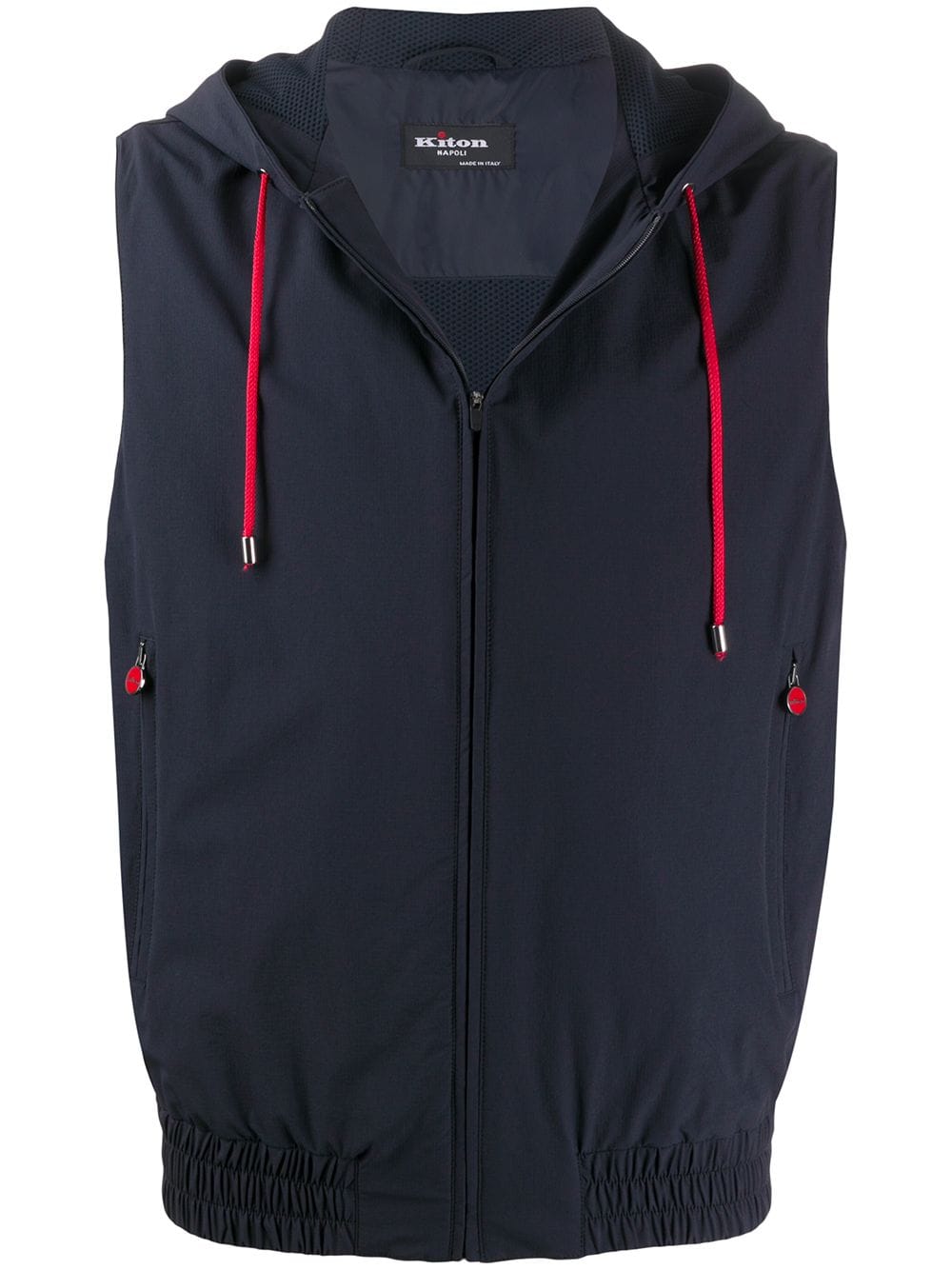 Shop Kiton Hooded Zip-up Gilet In Blue