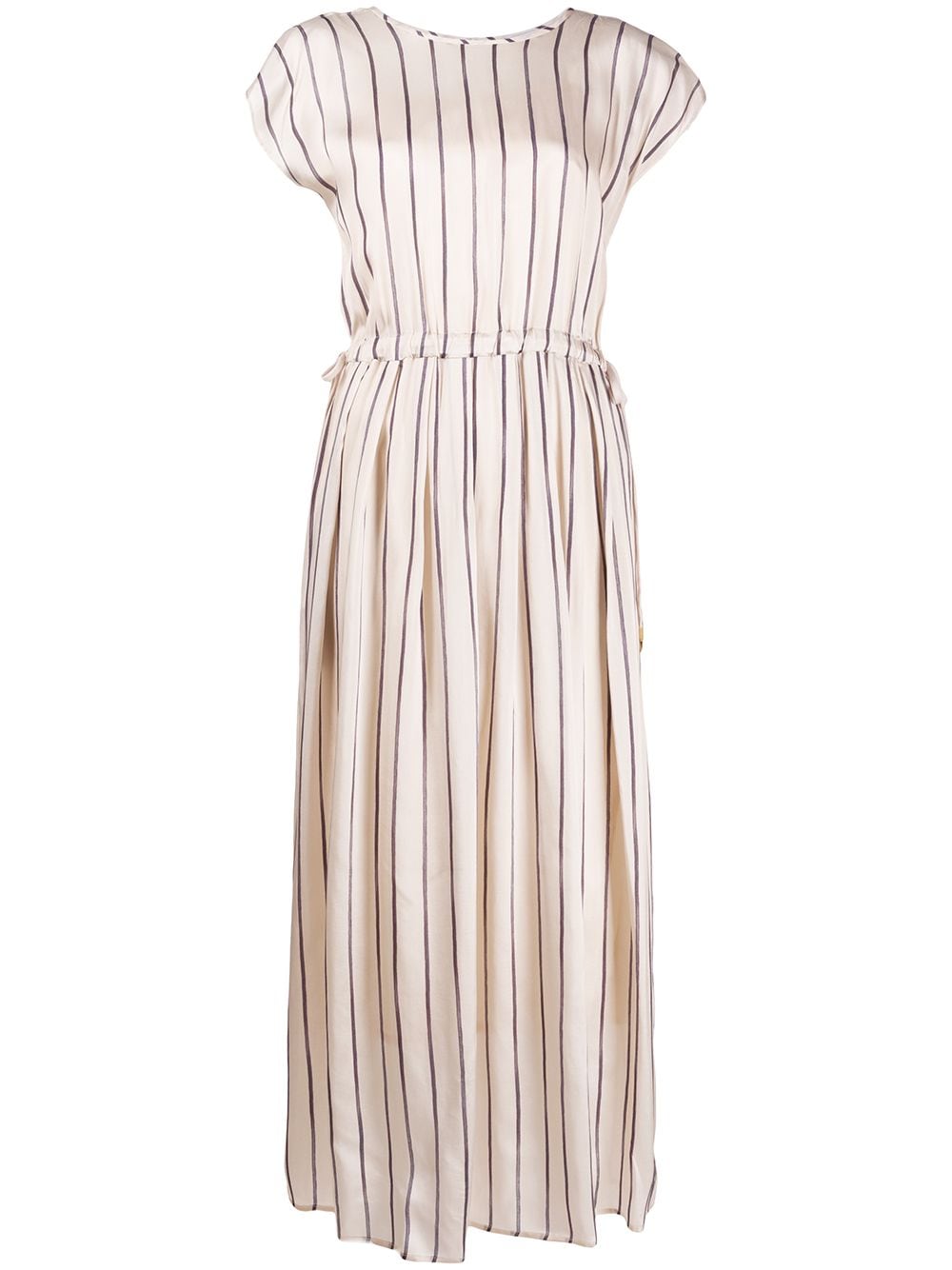 Peserico Striped Dress In Neutrals