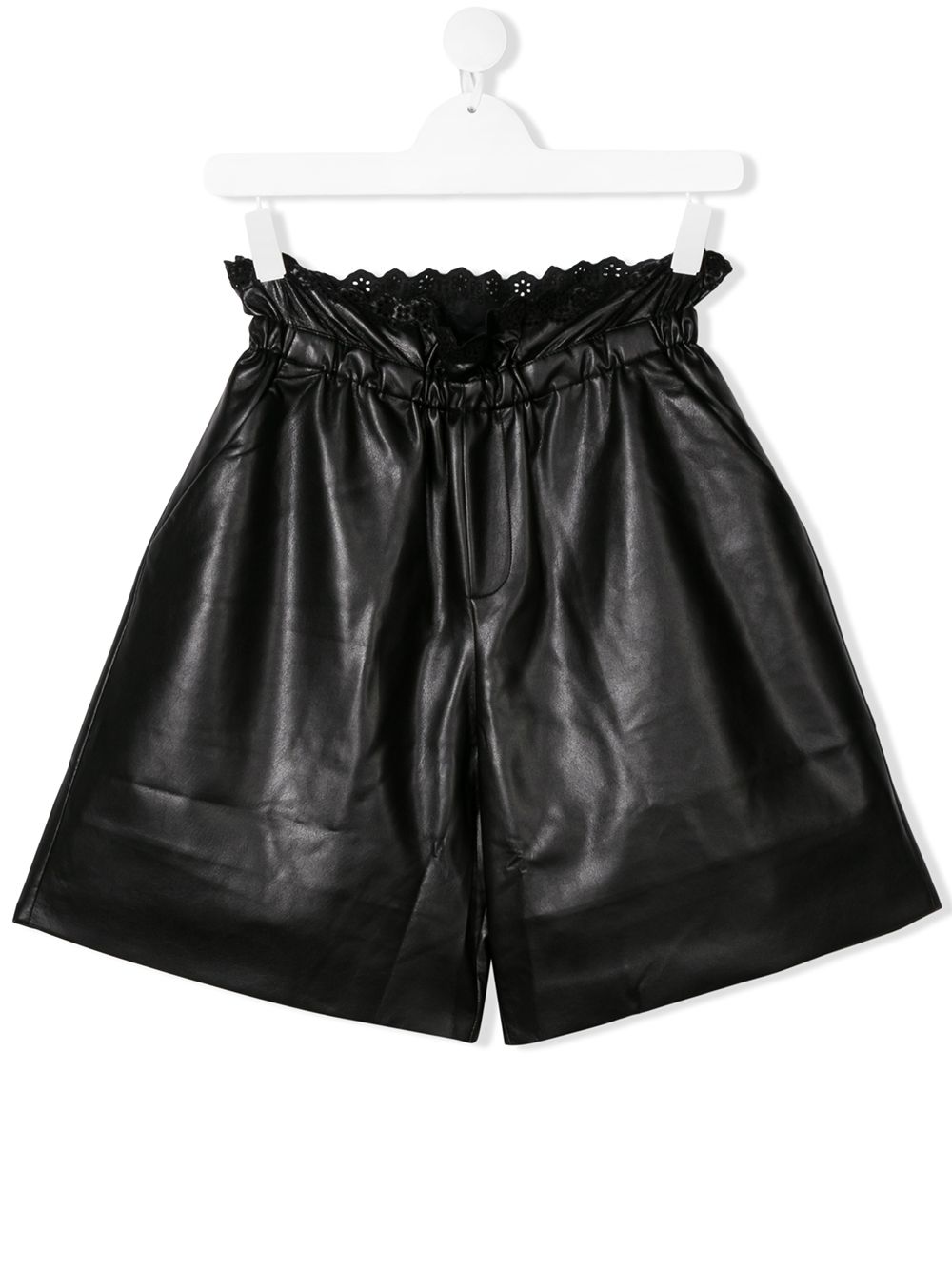 фото Philosophy di lorenzo serafini kids paperbag-waist faux-leather shorts