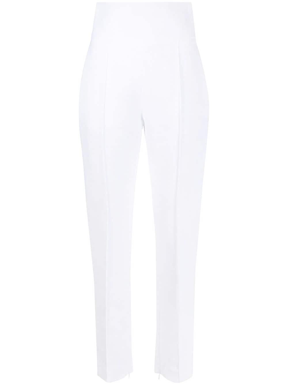 Shop Alexandre Vauthier Pleated High-waisted Trousers In White