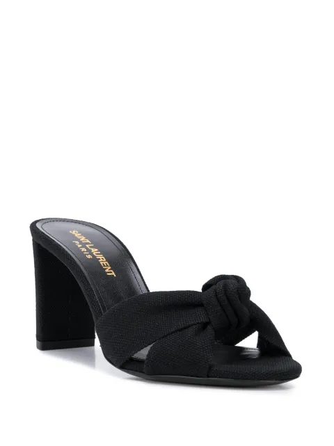 saint laurent bianca knotted leather mules