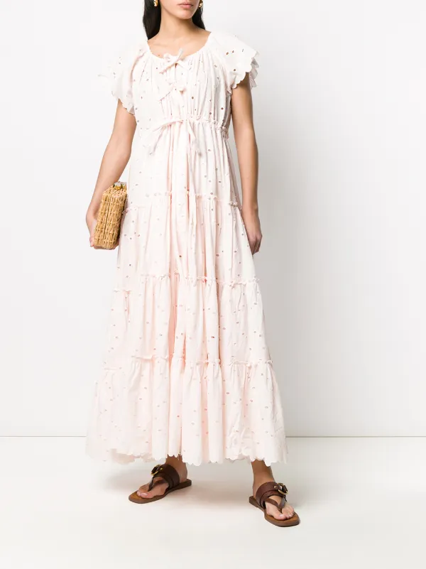 cotton maxi dress with sleeves