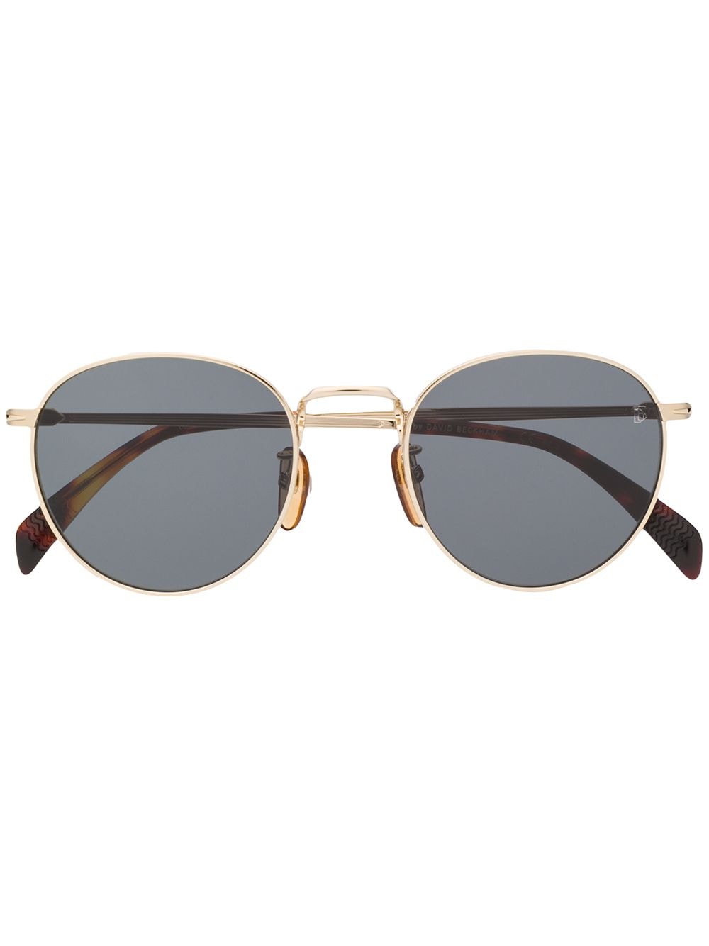 David Beckham Eyewear Round Frame Tinted Sunglasses In Gold
