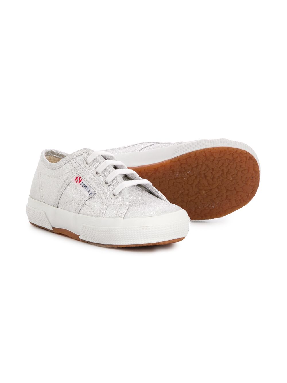 фото Superga kids metallic effect lace-up sneakers