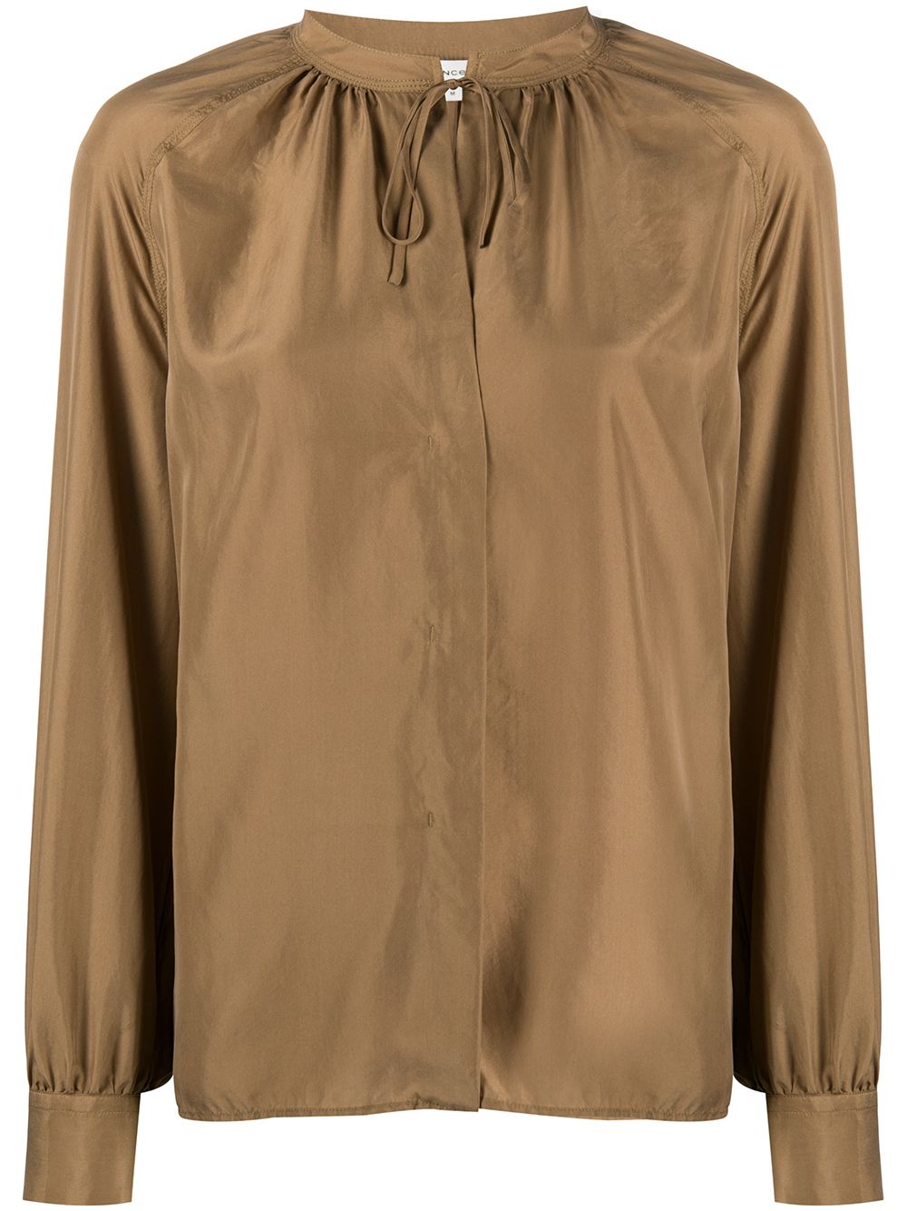 VINCE TIED NECKLINE SILK BLOUSE