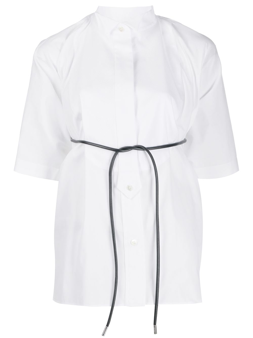 Sacai Boxy Tie Waist Shirt In White