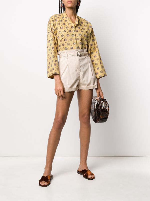 belted high waisted shorts