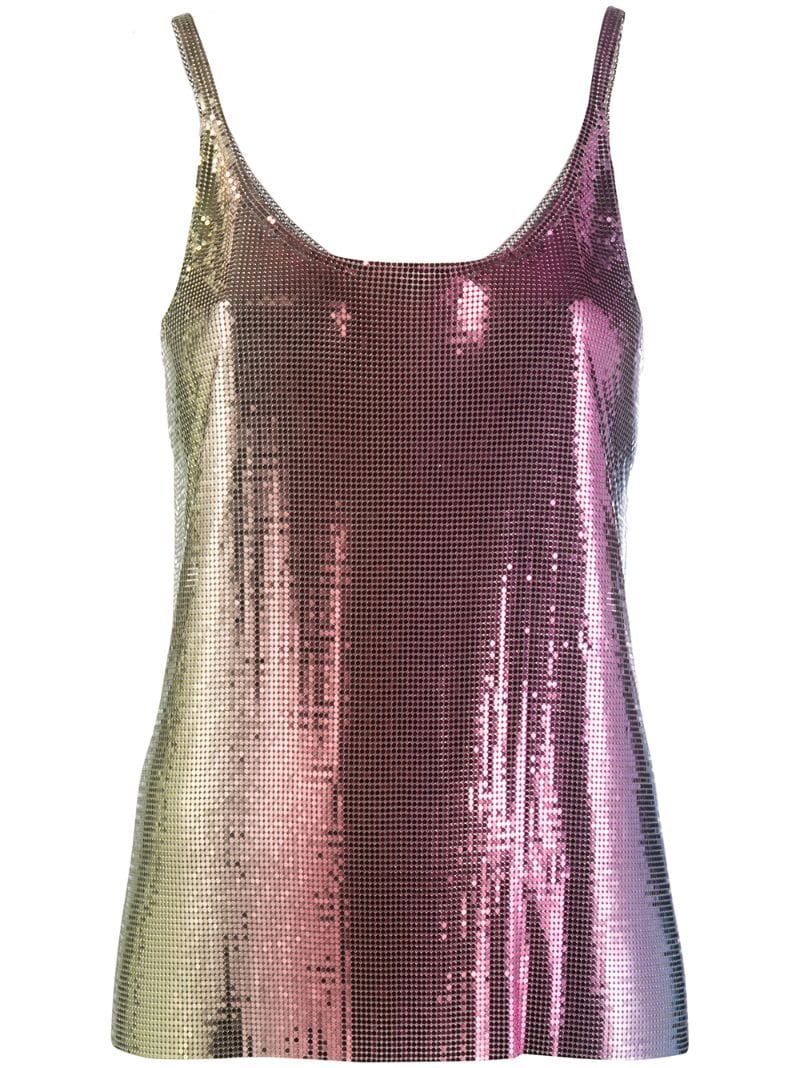 Shop Paco Rabanne Dégradé Chainmail Camisole In Pink