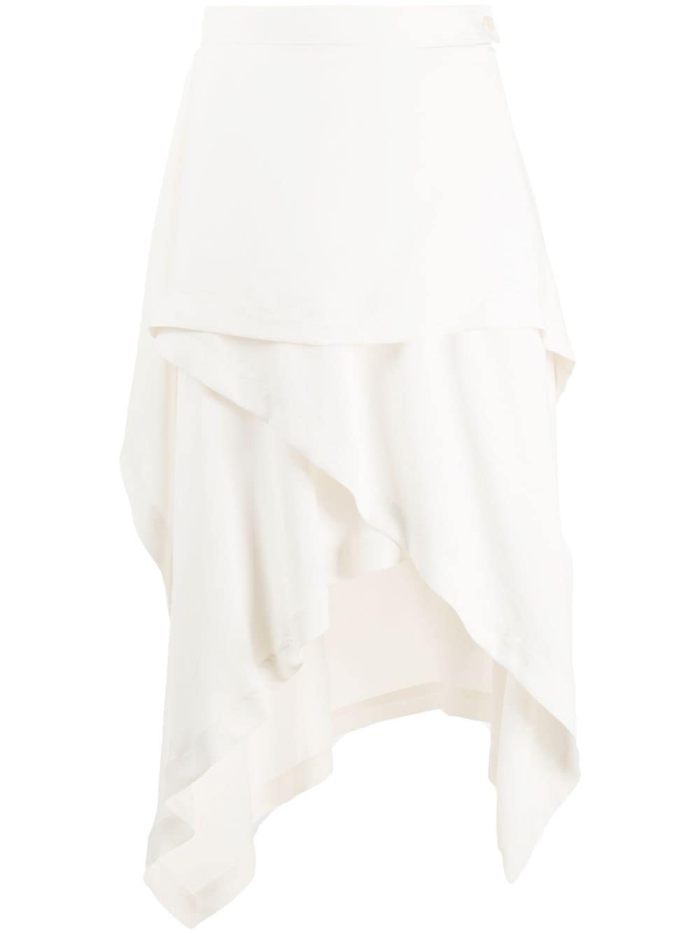 Jw Anderson Asymmetric Draped-layer Skirt In White
