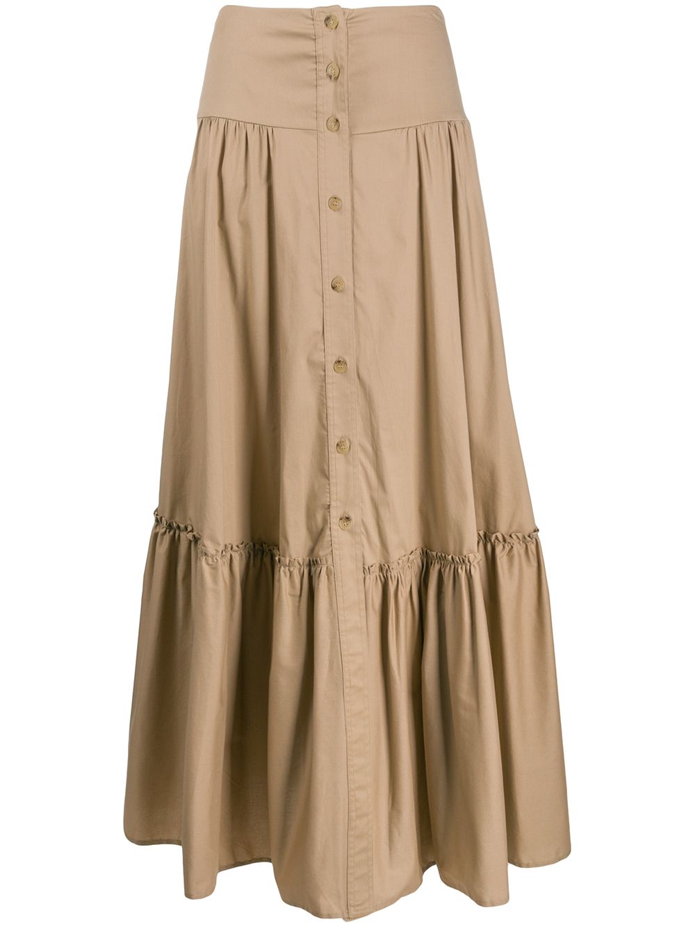 фото So allure buttoned ruffle-trim skirt