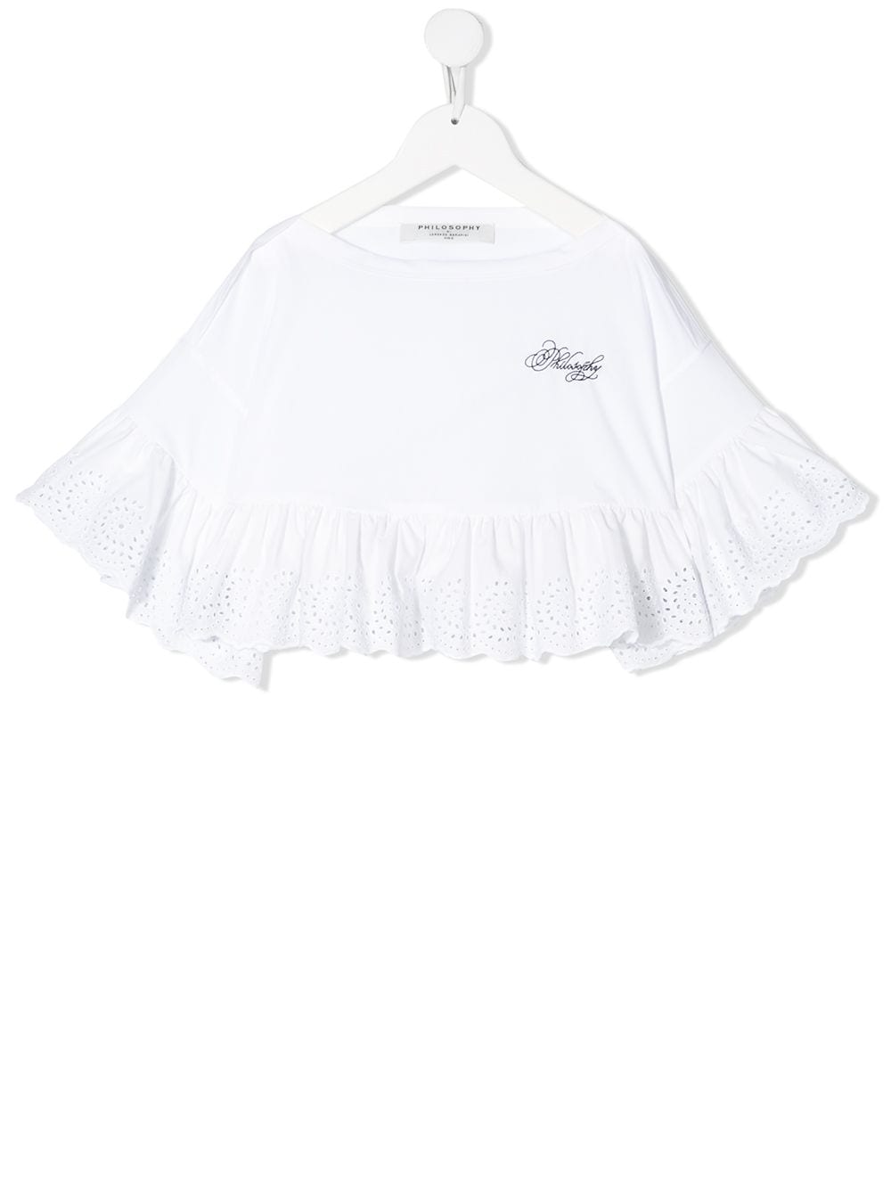 

Philosophy Di Lorenzo Serafini Kids ruffled hem T-shirt - White