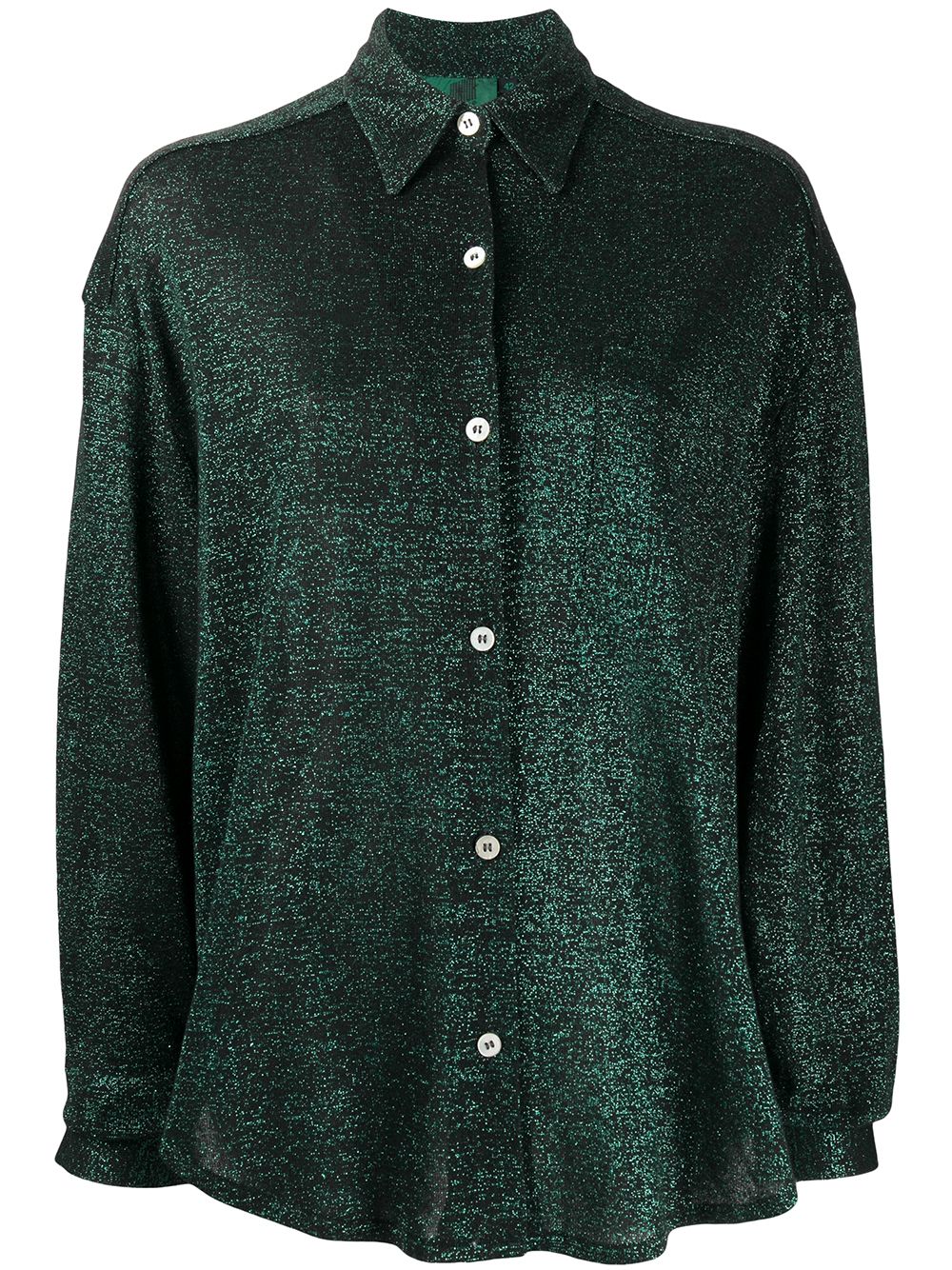 Pre-owned Jean Paul Gaultier 1991s Metallic Knit Shirt In Green