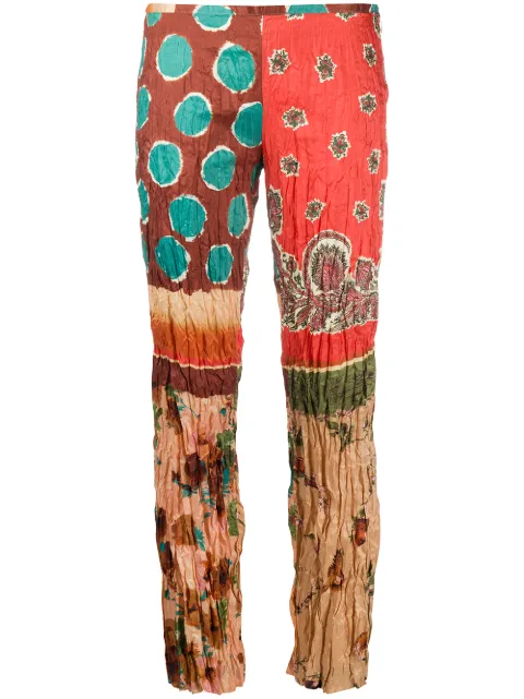 Jean Paul Gaultier Pre-Owned 2002 abstract print creased trousers