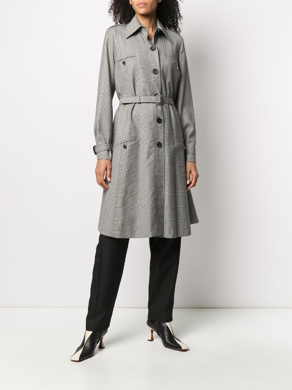 Christian Dior Pre-Owned 2000s Check Print Trench Coat - Farfetch