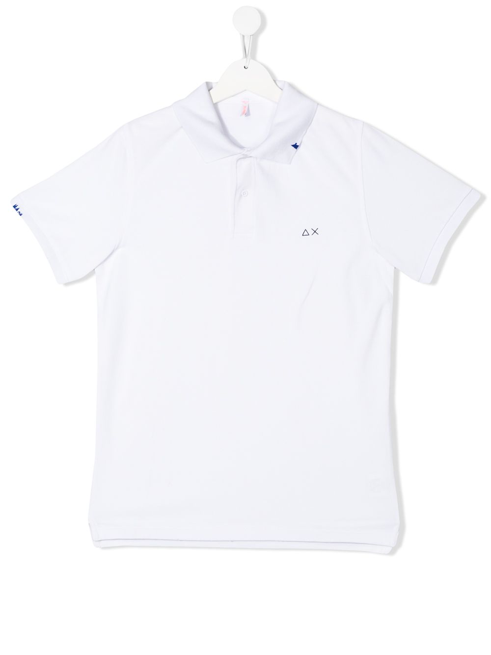 Sun 68 Teen Embroidered Logo Polo Shirt In White