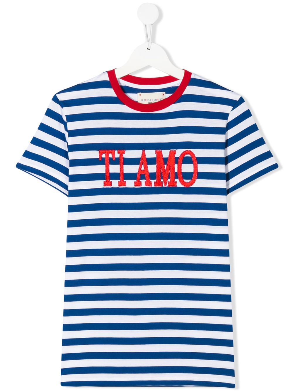 фото Alberta ferretti kids teen ti amo striped t-shirt