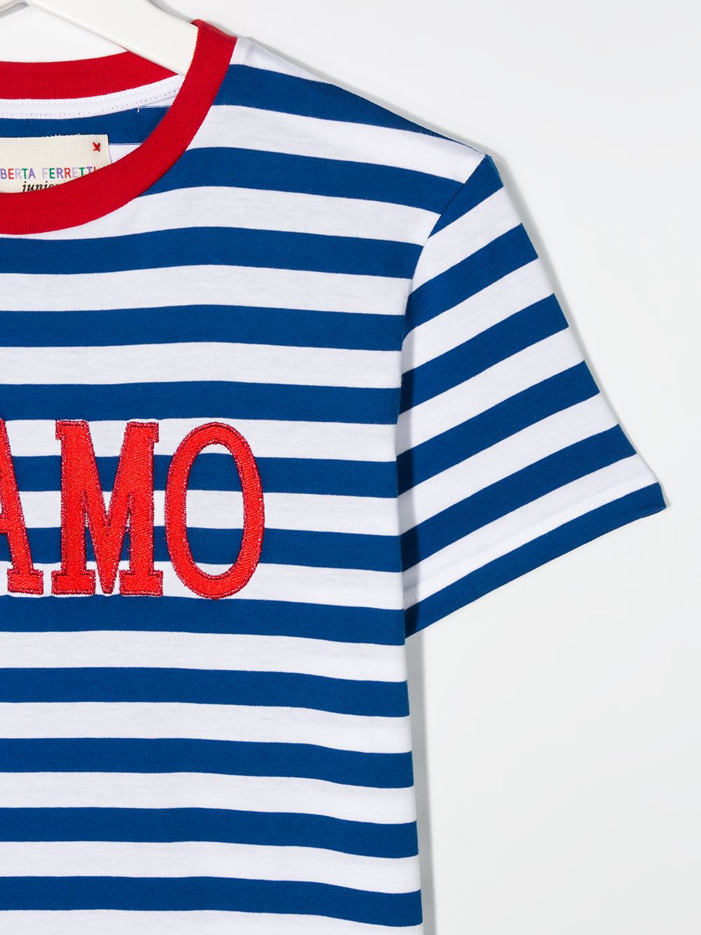 фото Alberta ferretti kids teen ti amo striped t-shirt