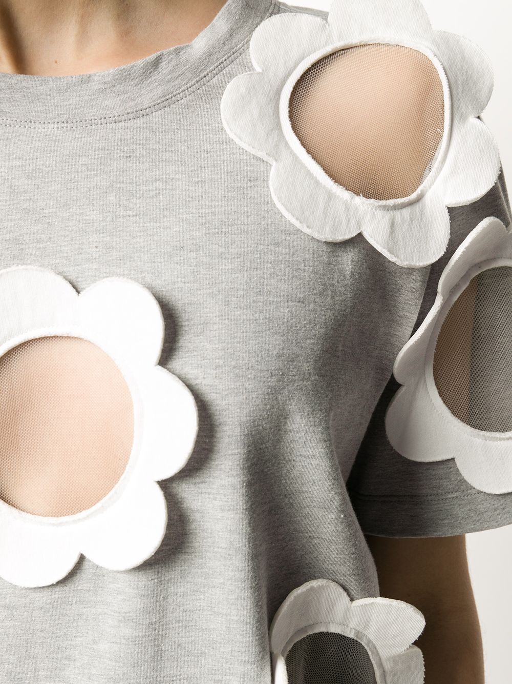 фото Viktor & rolf daisy applique sheer panel t-shirt