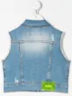 الصورة 2 من Msgm Kids جاكيت جينز بدون أكمام بشعار مطرز