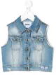 الصورة 1 من Msgm Kids جاكيت جينز بدون أكمام بشعار مطرز