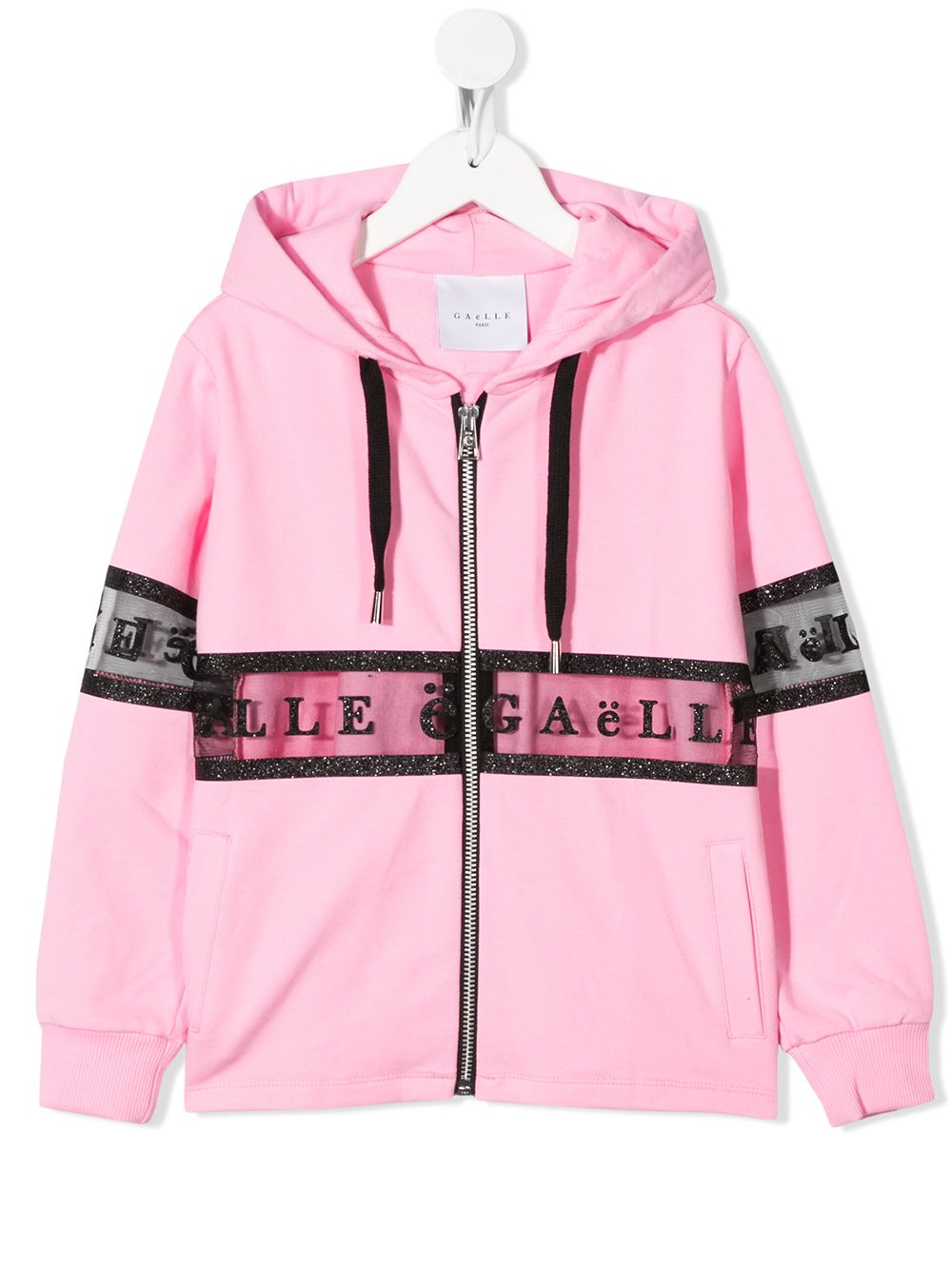 фото Gaelle paris kids logo band zip-up hoodie