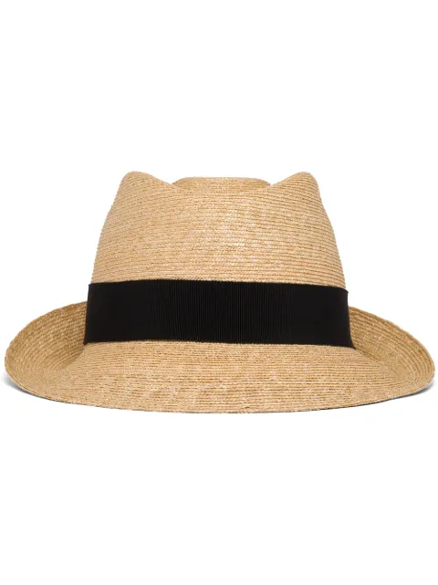 Shop Prada woven straw hat with Express 